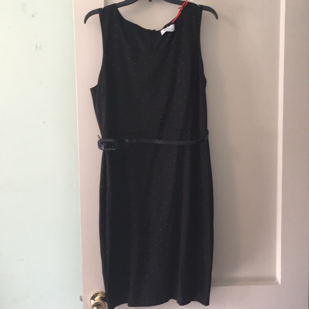 NWT ELLE sleeveless black polka dot dress